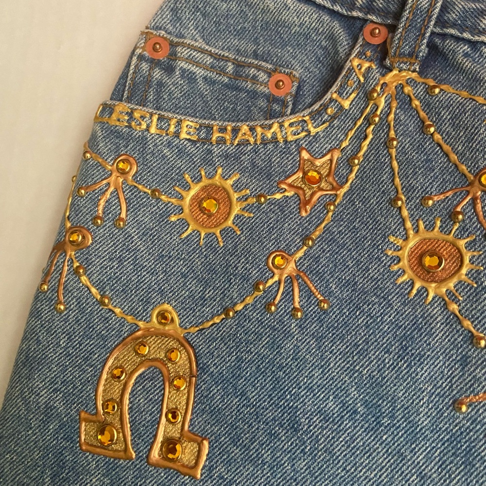 Leslie Hamel LA vintage embellished jeans